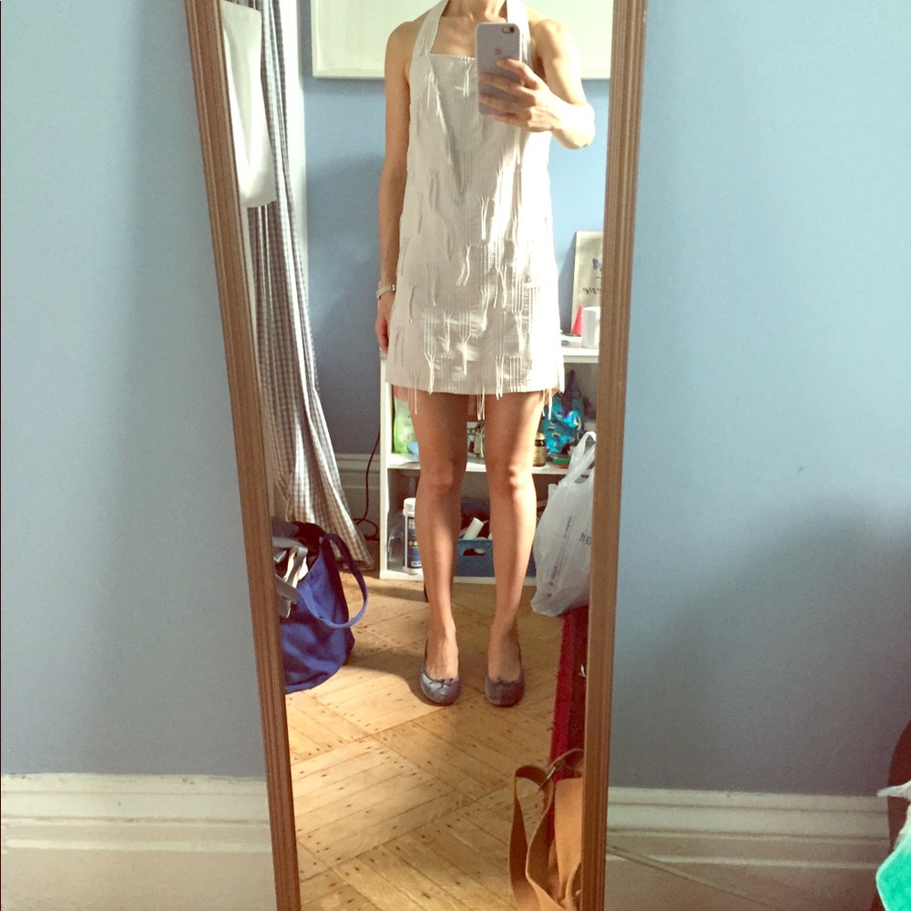 XS Vintage backless halter apron dress